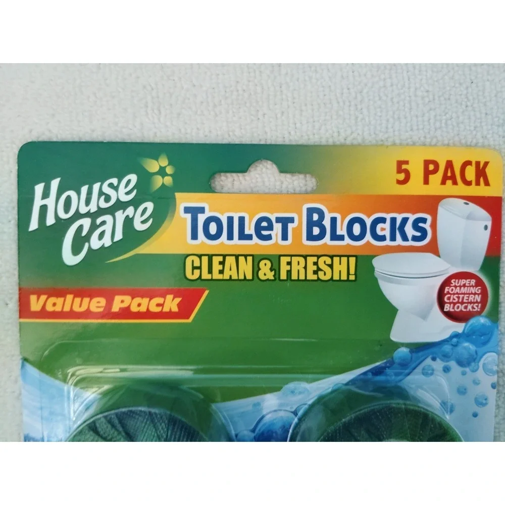 House Care Clean & Fresh Green Toilet Blocks Biodegradable 5 Pack